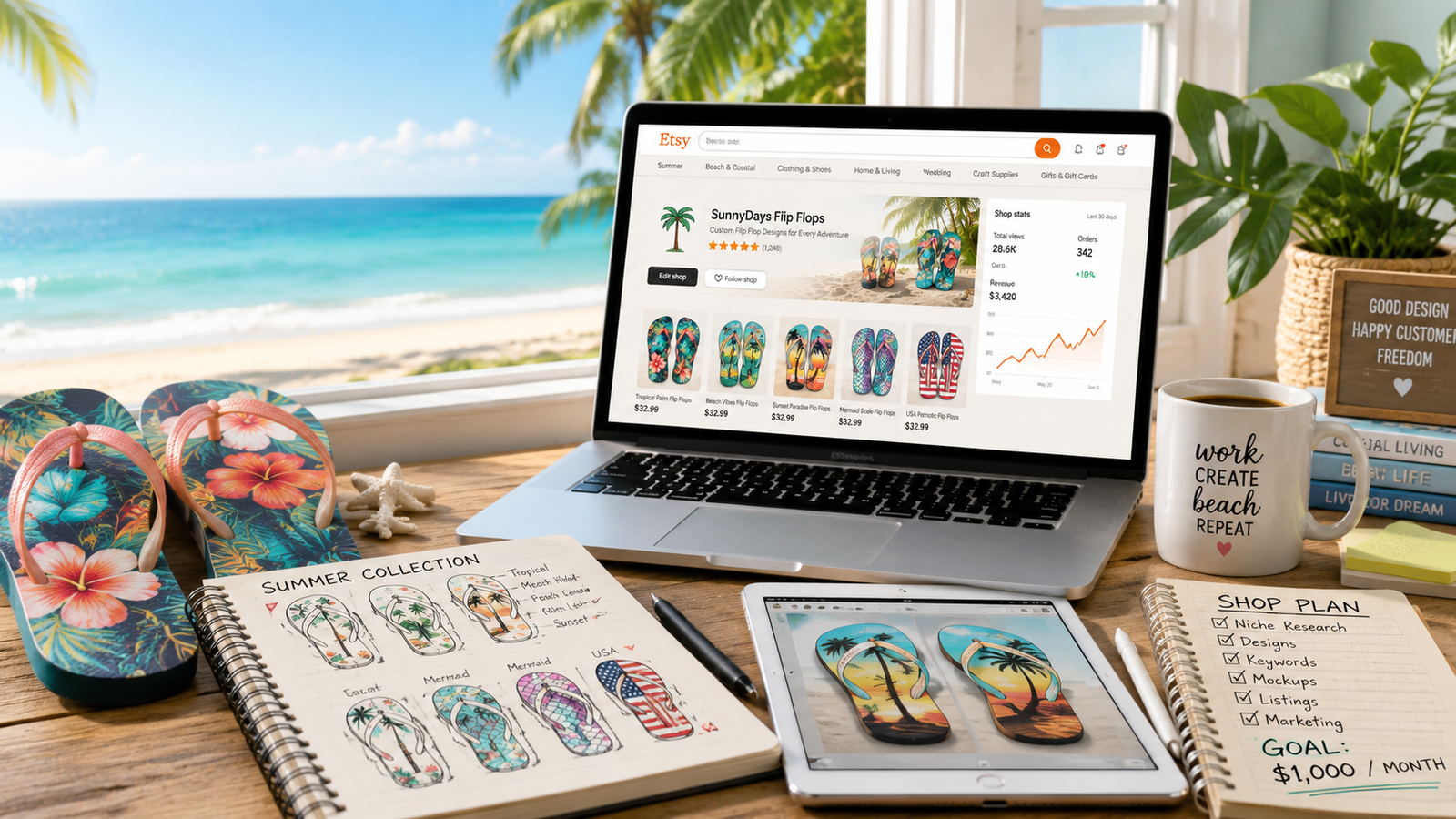 How to Make $1,000 a Month Selling Flip Flop Designs on Etsy: An Honest Step-by-Step Guide